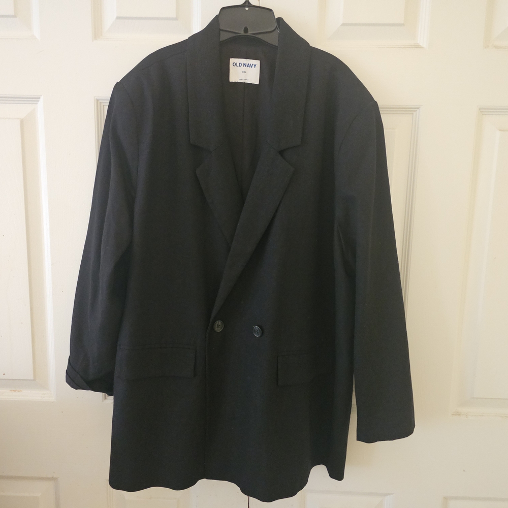 Old Navy Womens Linen XXL- 2X New Black BlazerLined. Fully Lined